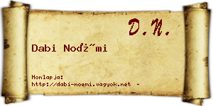 Dabi Noémi névjegykártya